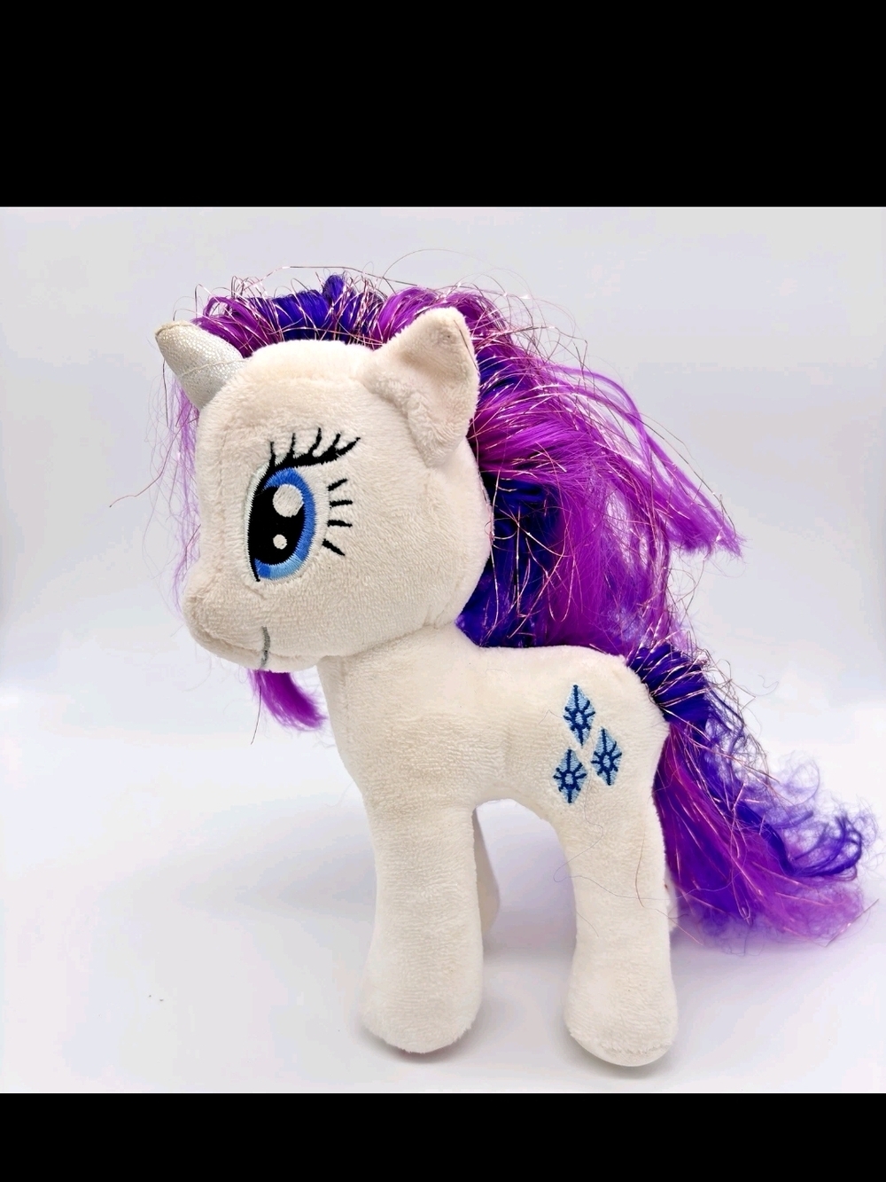 My Little Pony White Unicorn Plush with Purple Mane and Blue Cutie Mark